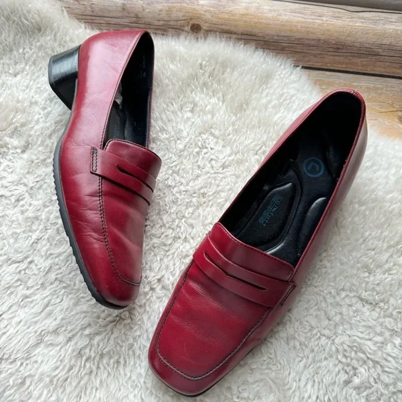 Rockport Burgundy Leather Penny Loafers - Picture 2 of 10